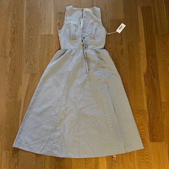 Reformation Alvin Navy and White Striped Maxi Dress - Picture 2 of 6